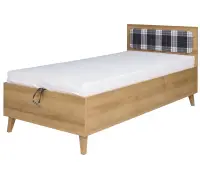 LEMONE łóżko z pojemnikiem i stelażem 90x200,  dąb złoty